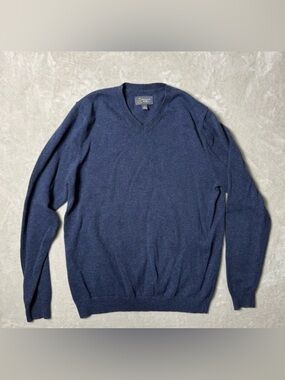 Brooks Brothers Men's V-Neck Cashmere Sweater - Navy